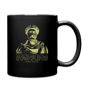 Philosophy Quote Stoic Sayings Marcus Aurelius - Full Colour Mug - black - Right