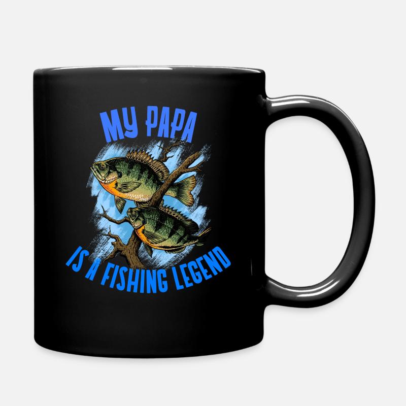 Père de pêche drôle - Mon père pêche la légende - Mug uni - noir