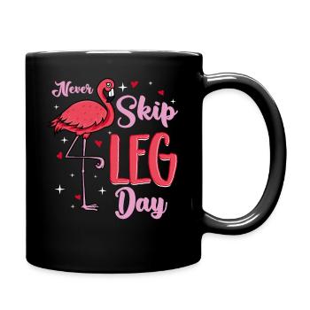 Flamingo Trainier Die Beine Fitness Flamingo - Tasse einfarbig - Schwarz - Rechts