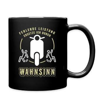 Witziger Roller Spruch Rollerfahrer Zweirad - Tasse einfarbig - Schwarz - Rechts