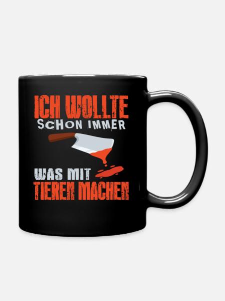 ich wollte schon immer was mit tieren machen - Tasse einfarbig - Schwarz