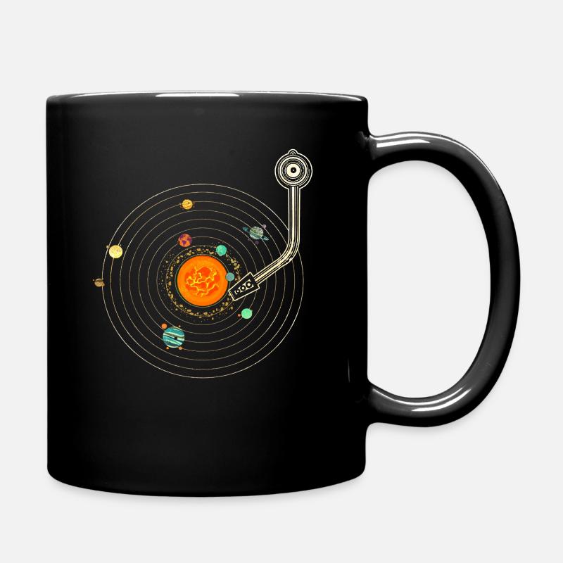 Sonnensystem Schallplattenspieler - Tasse einfarbig - Schwarz
