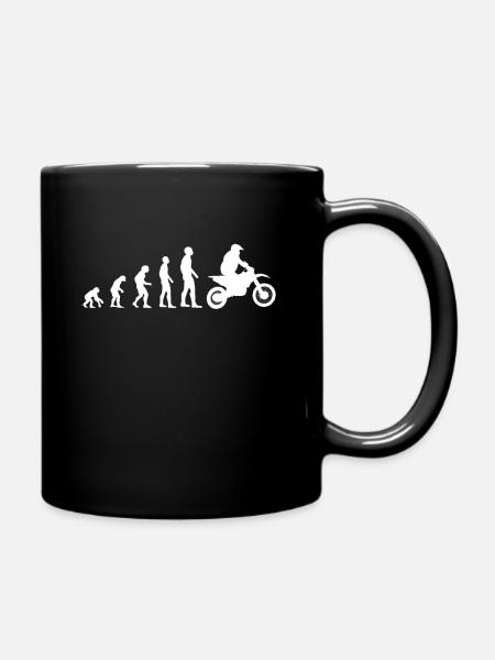 Motocross Evolution des Menschen Motorrad - Tasse einfarbig - Schwarz