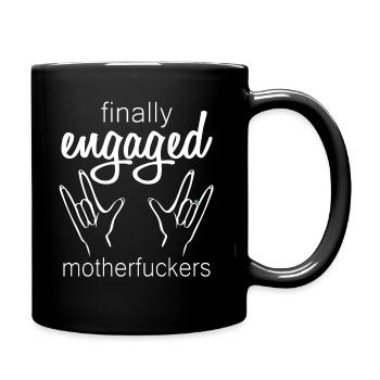 Verlobung Junggesellinnenabschied Hochzeit - Tasse einfarbig - Schwarz - Rechts