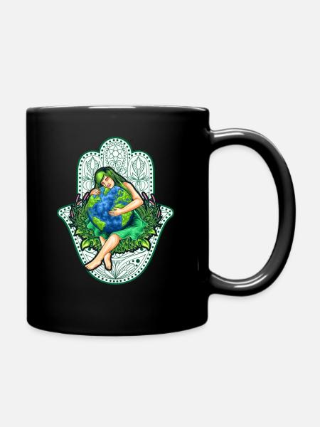 Mère Terre, Gaïa avec Mandala, Nature Idée cadeau - Mug uni - noir