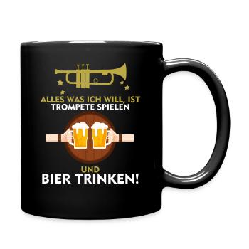 Trompete shirt • Bier shirt • Musiker Geschenk - Tasse einfarbig - Schwarz - Rechts