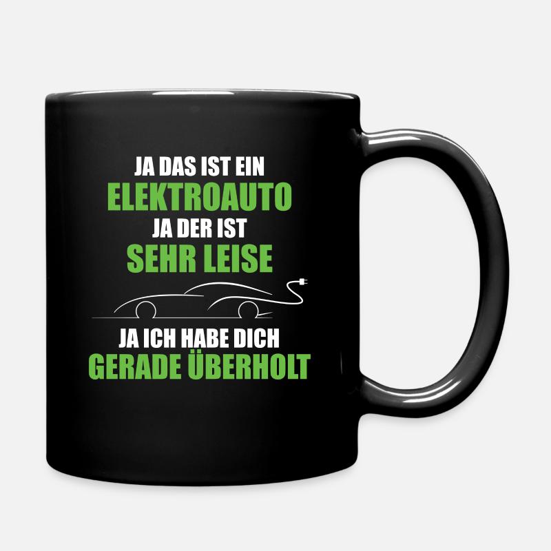 Elektroauto E-Auto Strom Grün Umweltschutz - Tasse einfarbig - Schwarz