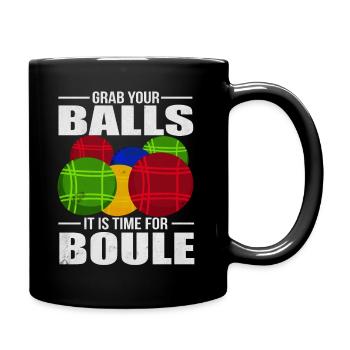 Petanque Aktuell Boule Kugeln Geschenk - Tasse einfarbig - Schwarz - Rechts