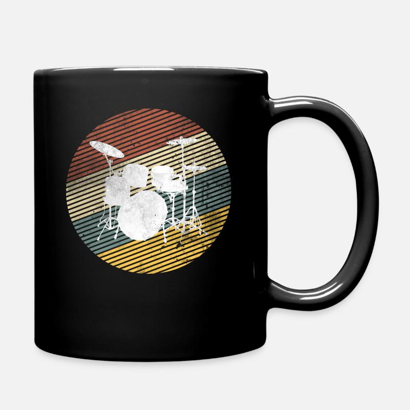 Vintage retro drummer drummer - Full Colour Mug - black