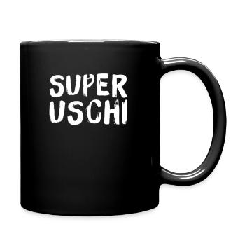 Super Uschi - Tasse einfarbig - Schwarz - Rechts