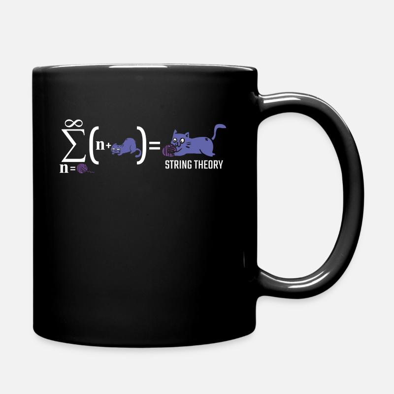String theory kitten science physicist cat - Full Colour Mug - black