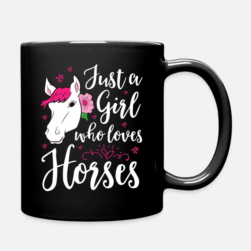 Chevaux filles chevaux équitation cheval amour - Mug uni - noir