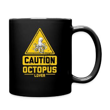 CAUTION Octopus Lover - Tasse einfarbig - Schwarz - Rechts