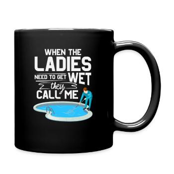 funny pool cleaner service maintance design - Full Colour Mug - black - Right