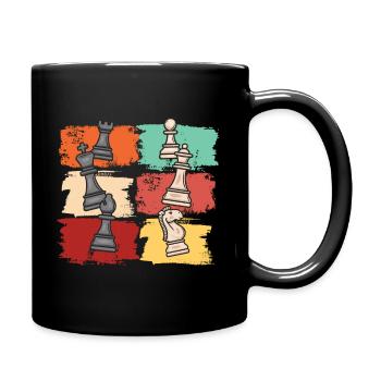 Échiquier rétro échiquier pions - Mug uni - noir - Droite