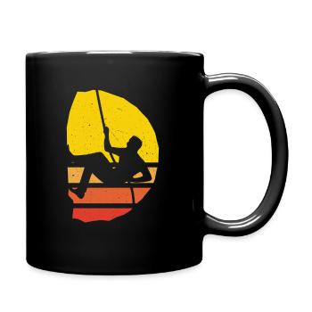 Rock climber climbing bouldering - Full Colour Mug - black - Right
