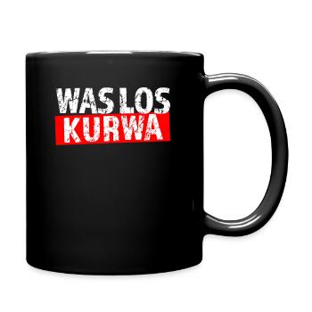 Polnischer Spruch Was los Kurwa Polska Polen - Tasse einfarbig - Schwarz - Rechts