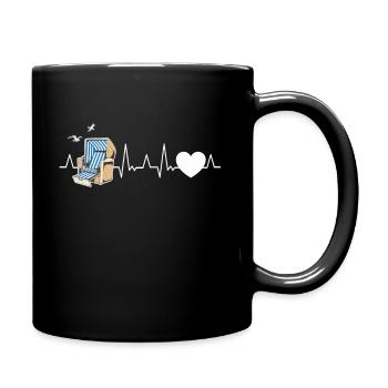 Chaise de plage Heartbeat Beach Mer Baltique Mer du Nord - Mug uni - noir - Droite