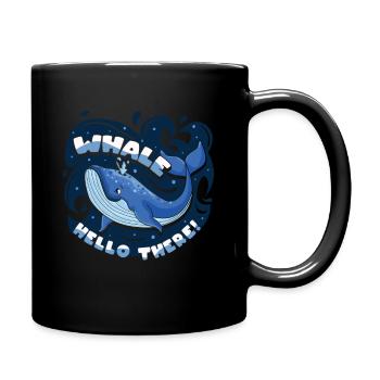 Baleine, bonjour là-bas! - Mug uni - noir - Droite