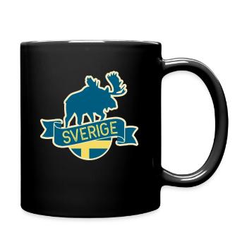 Schweden Elch - Tasse einfarbig - Schwarz - Rechts