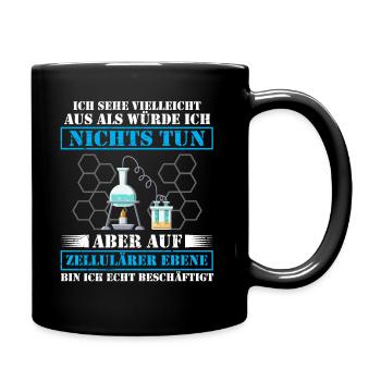 Lustig Chemie Labor Faul Faulheit Spruch Geschenk - Tasse einfarbig - Schwarz - Rechts