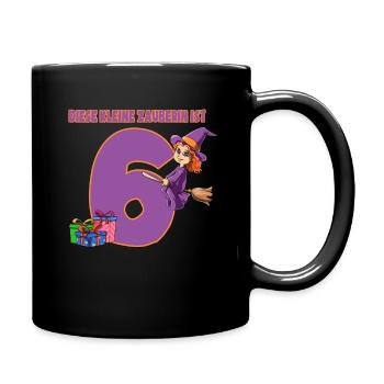 Zauberin Geburtstag - 6 Jahre Geburtstagsfeier - Tasse einfarbig - Schwarz - Rechts
