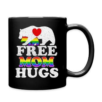 Free Mom Hugs LGBT Pride Mama Baer - Full Colour Mug - black - Right