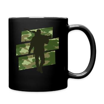 Jäger Camouflage - Tasse einfarbig - Schwarz - Rechts