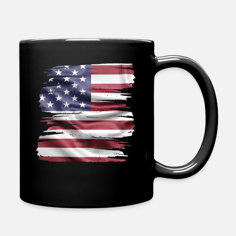 US Flagge Retro - Tasse einfarbig - Schwarz
