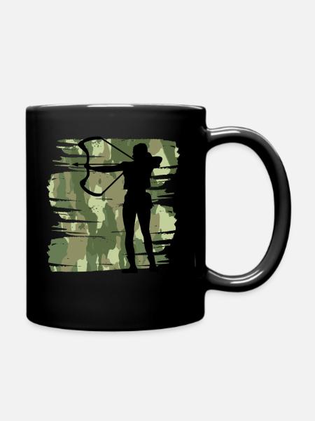 Bogenschützin - Tasse einfarbig - Schwarz