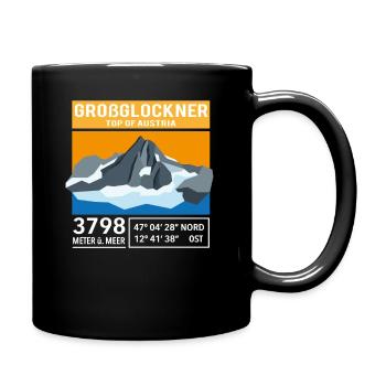 Großglockner 3798m Low Poly Berg Gipfel Österreich - Tasse einfarbig - Schwarz - Rechts