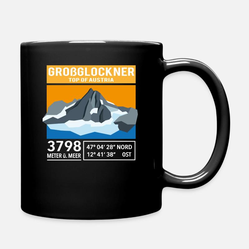 Großglockner 3798m Low Poly Berg Gipfel Österreich - Tasse einfarbig - Schwarz