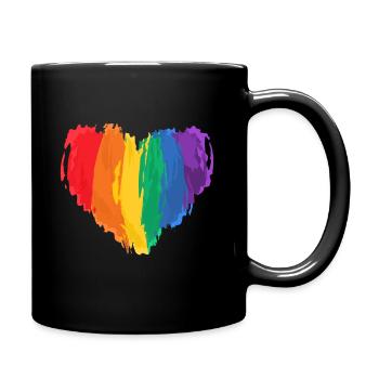 Coeur d'amour aquarelle LGBTQ - Mug uni - noir - Droite