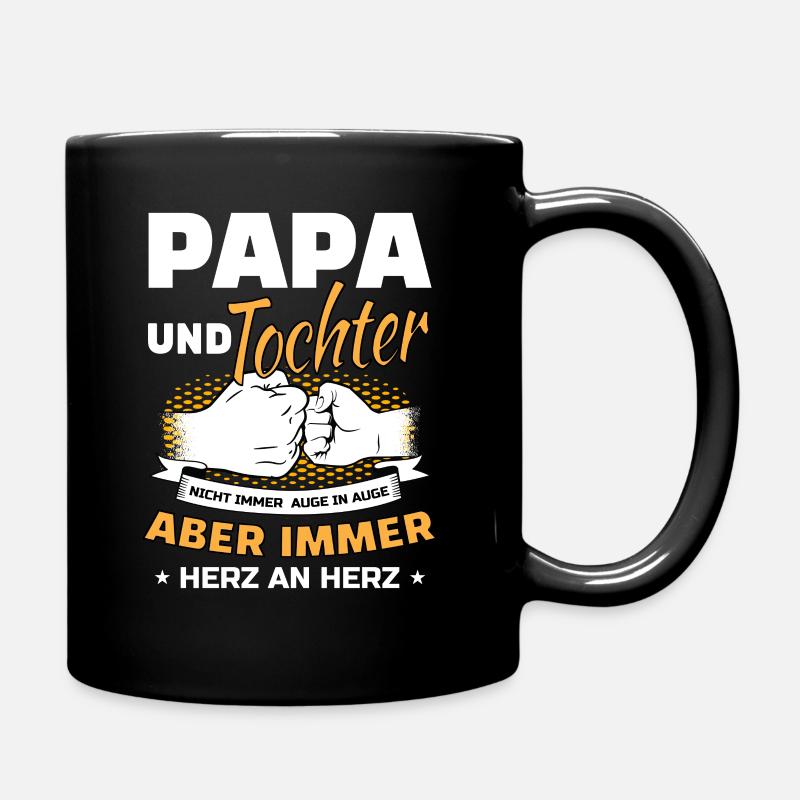 Papa Und Tochter Geschenk Herz an Herz - Tasse einfarbig - Schwarz