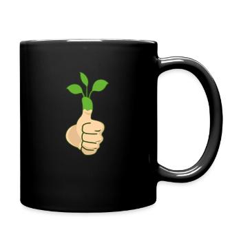 Garten Grüner Daumen Hobbygärtner Kleingarten - Tasse einfarbig - Schwarz - Rechts