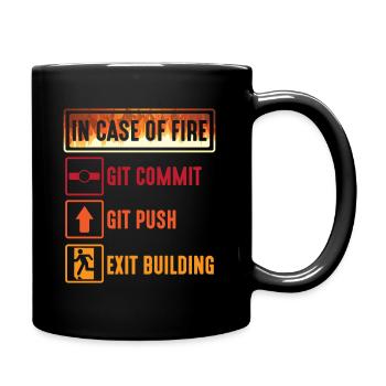 Git commit git push Programmierer IT Informatiker - Tasse einfarbig - Schwarz - Rechts
