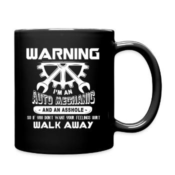 Automechaniker Automechaniker Warnung - Tasse einfarbig - Schwarz - Rechts
