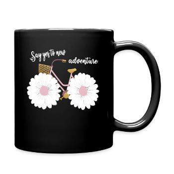 Chemise vélo femme & fleurs chemise femme cadeau - Mug uni - noir - Droite