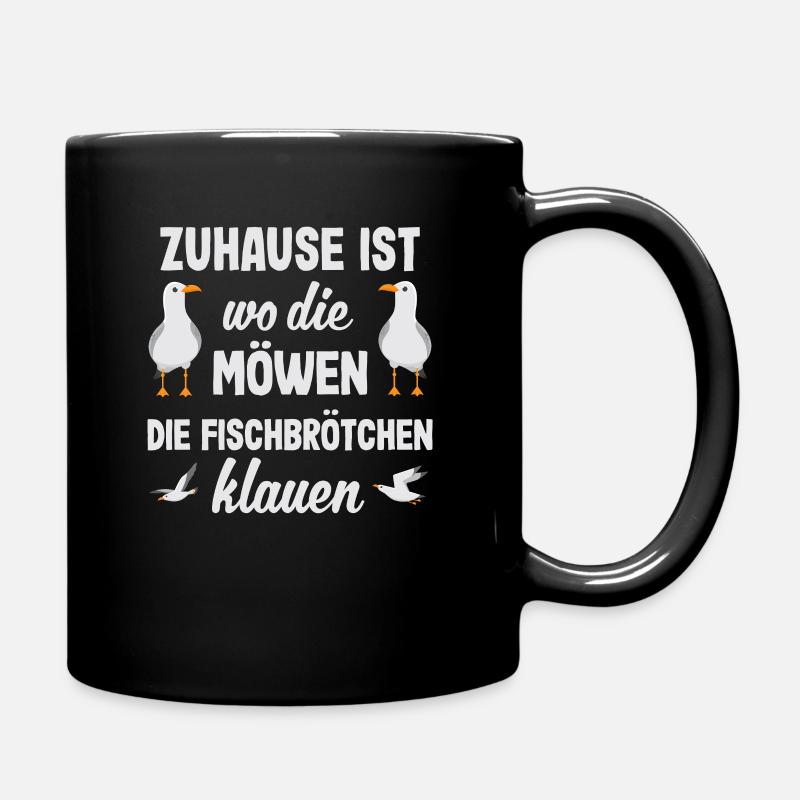 Möwe Möwen Spruch - Norddeutsch Moin Geschenk - Tasse einfarbig - Schwarz