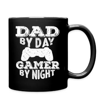 Men Dad By Day Gamer By Night - Full Colour Mug - black - Right