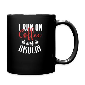 Kaffee und Diabetes - Tasse einfarbig - Schwarz - Rechts