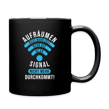 Wlan Lustiger Spruch - Tasse einfarbig - Schwarz - Rechts