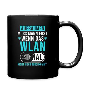 Wlan Lustiger Spruch - Tasse einfarbig - Schwarz - Rechts