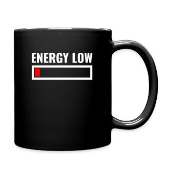 ENERGY LOW - Batteries and accumulator charge level display - Full Colour Mug - black - Right