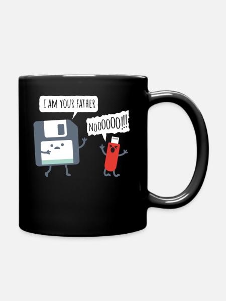 USB Floppy Disk - Nerd Geek Shirt - Tasse einfarbig - Schwarz