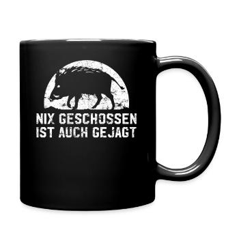 Nix Geschossen - Jäger Shirt - Tasse einfarbig - Schwarz - Rechts