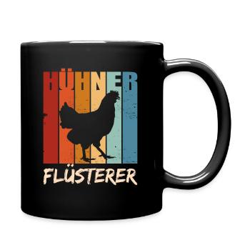 Retro Hühner Flüsterer Geschenk - Tasse einfarbig - Schwarz - Rechts