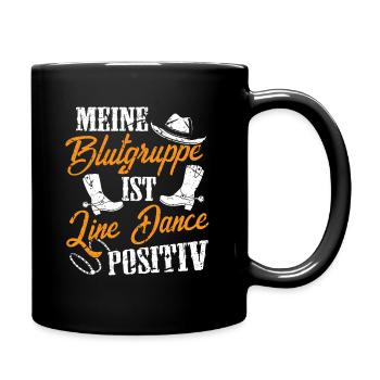 Line Dance Blutgruppe Line Dance positiv - Tasse einfarbig - Schwarz - Rechts