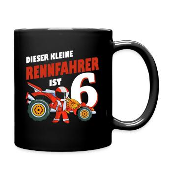 6. Geburtstag Rennfahrer 6 Jahre Alt Rennauto - Tasse einfarbig - Schwarz - Rechts