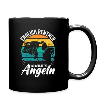Angler Rentner Angeln Fishing Rente Ruhestand - Tasse einfarbig - Schwarz - Rechts